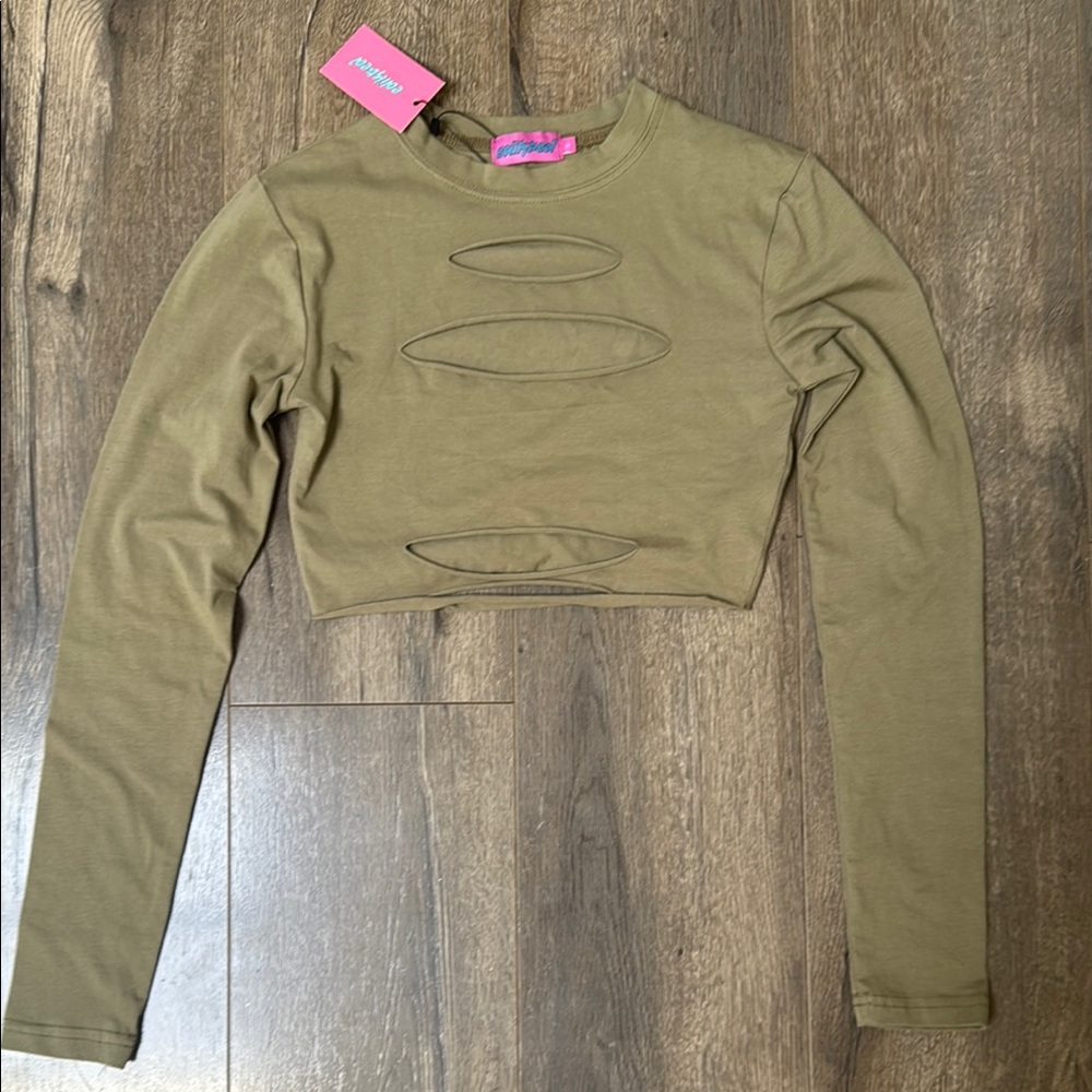 Edikted Green Cut Out Crop Top